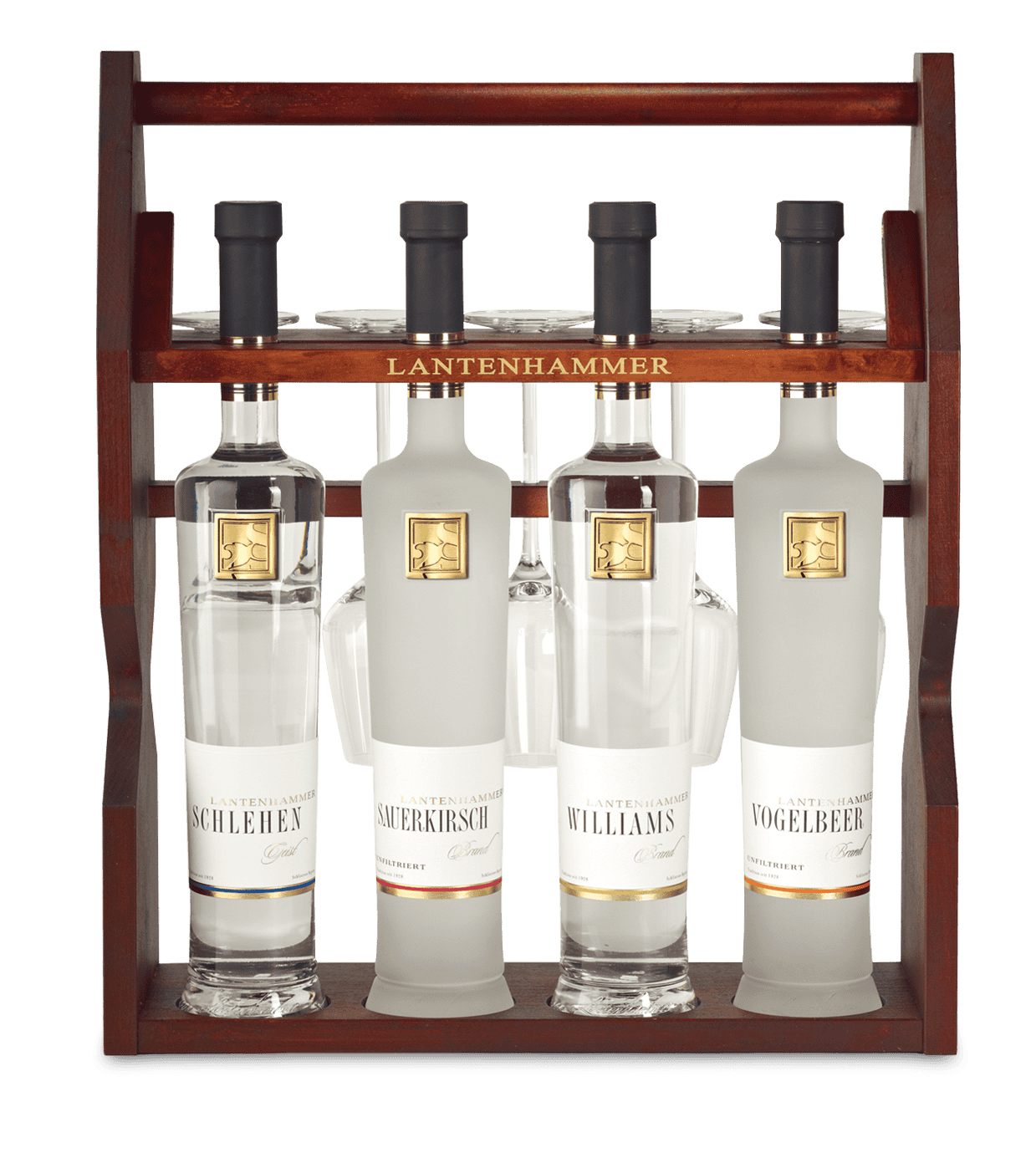 Digestifträger dunkel gebeizt inkl. Lantenhammer-Logo