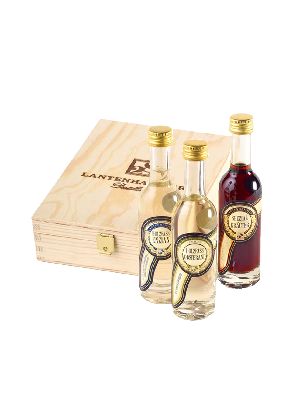 Holzkiste "3er Set inkl. 0,05 ltr. mini Spezialitäten"