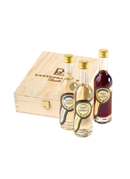 Holzkiste "3er Set inkl. 0,05 ltr. mini Spezialitäten"
