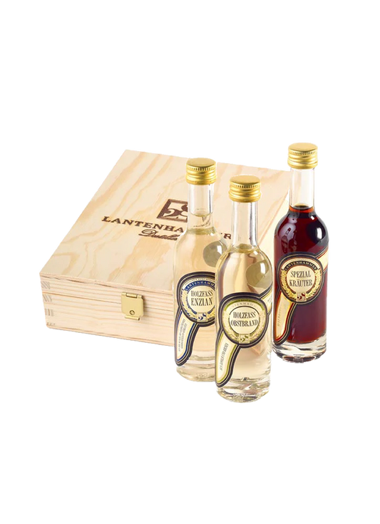 Holzkiste "3er Set inkl. 0,05 ltr. mini Spezialitäten"