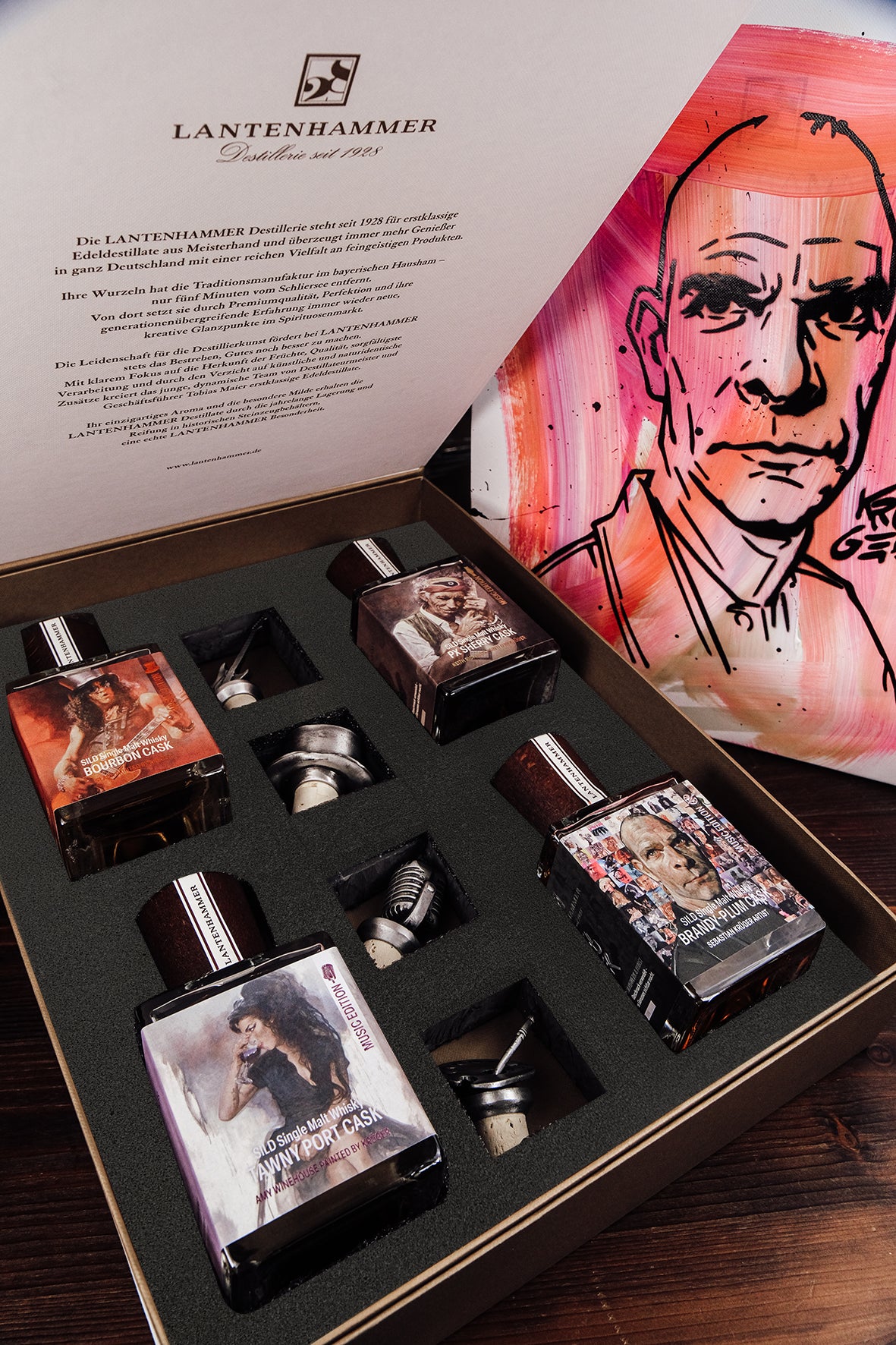 Sebastian Krüger x Lantenhammer Music Edition 4er Single Malt Whisky Sammler Box